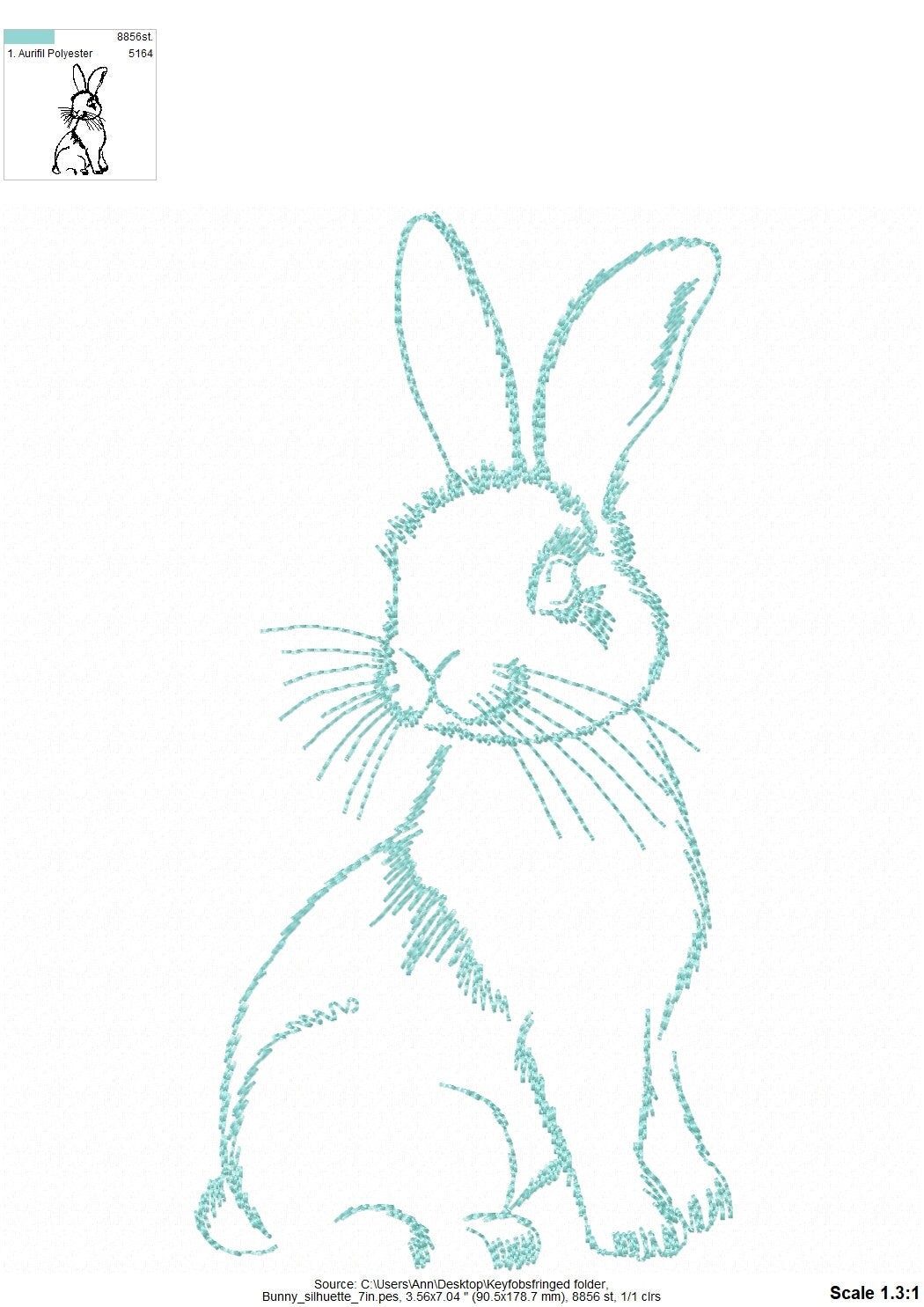 Magic bunny silhouette glow in the dark machine embroidery designs glowing bunny Easter Bunny outline