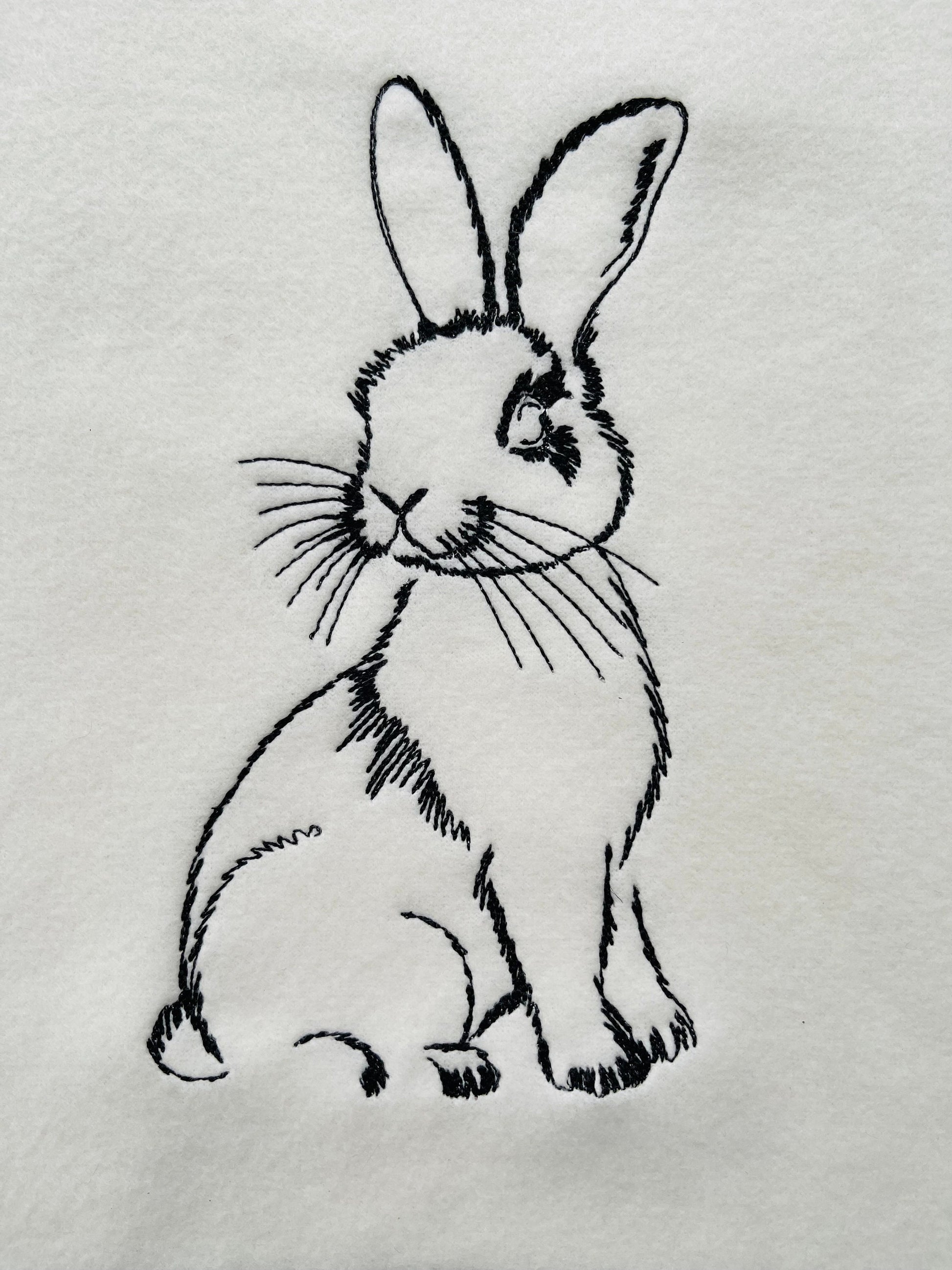 Magic bunny silhouette glow in the dark machine embroidery designs glowing bunny Easter Bunny outline