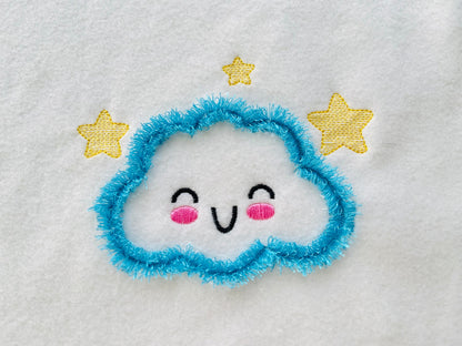 Fringed Fluffy Cute Cloud Fringe in the Hoop ITH Project Machine Embroidery Designs for Kids Baby Playful Funny Fur Design