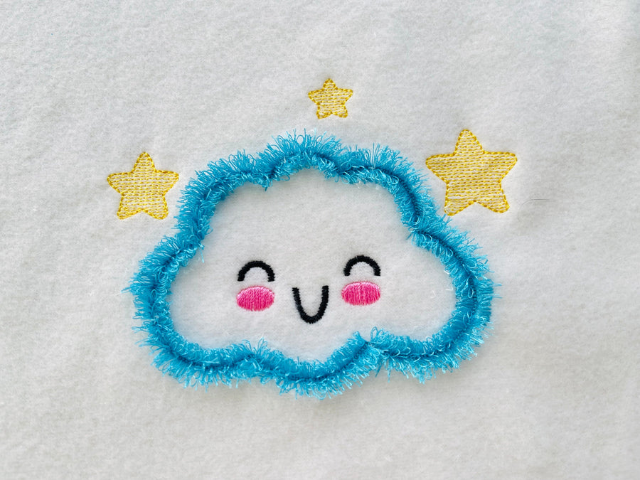 Fringed Fluffy Cute Cloud Fringe in the Hoop ITH Project Machine Embroidery Designs for Kids Baby Playful Funny Fur Design