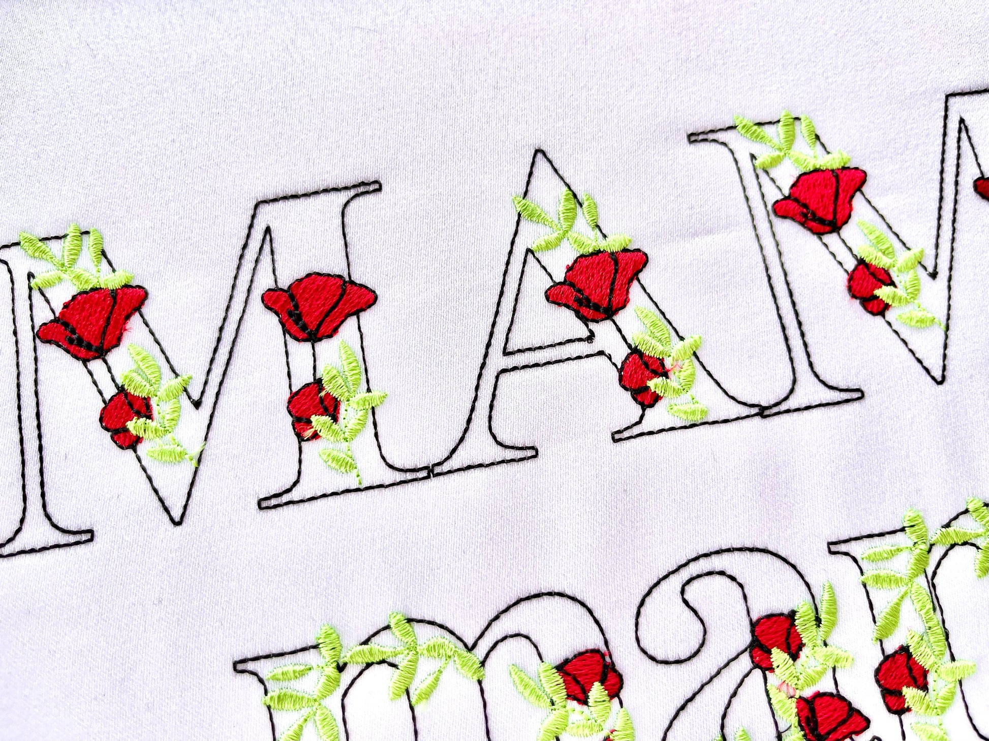 Light Poppy red Rose Floral Font Flower alphabet uppercase and lowercase letters initial monogram machine embroidery designs BX