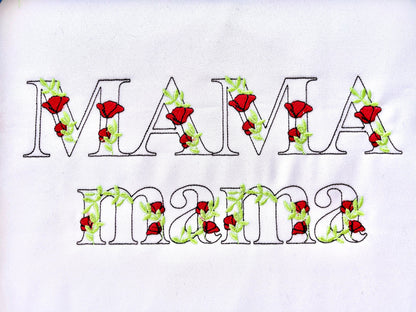 Light Poppy red Rose Floral Font Flower alphabet uppercase and lowercase letters initial monogram machine embroidery designs BX