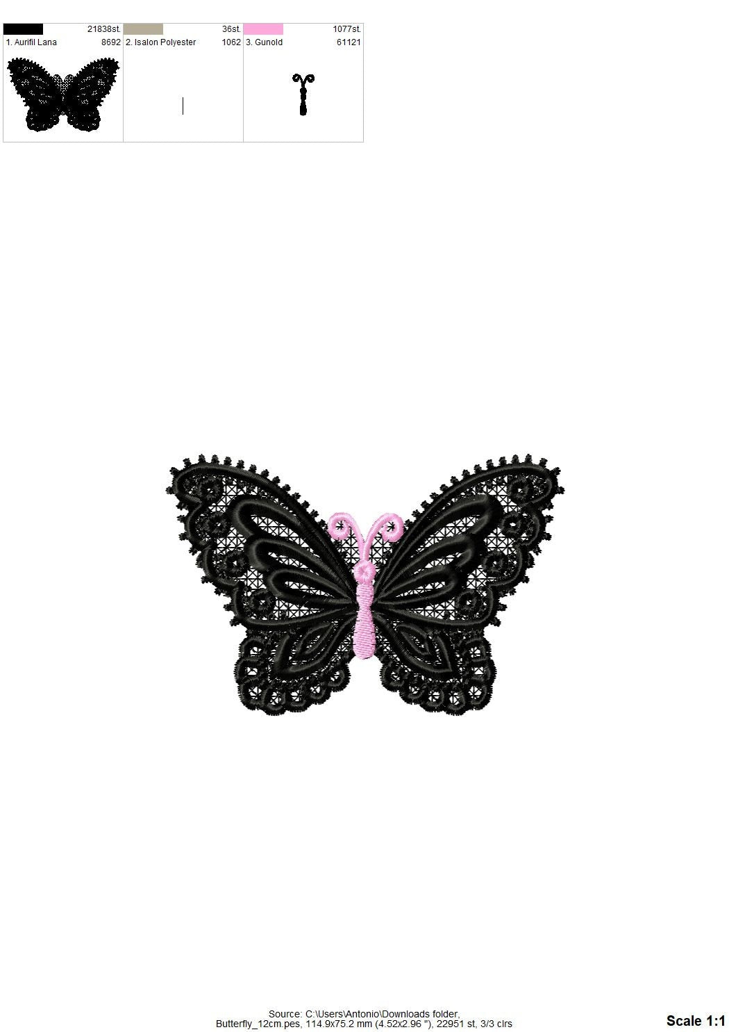 Butterfly Dimensional FSL – Sizes 1.7" 2" 3" 3.5" 4" 4.5" Digital Embroidery File | Artapli