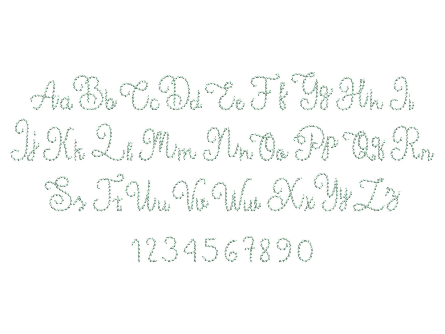 Hand stitch effect FONT back stitch alphabet letters and numbers machine embroidery designs in multiple mini sizes script font kids name