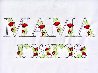 Light Poppy red Rose Floral Font Flower alphabet uppercase and lowercase letters initial monogram machine embroidery designs BX