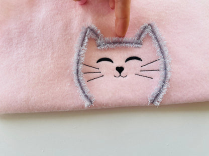 Peeking Fringe Kitten Fringed Cat Fur Machine Embroidery Designs Kitty Baby Kids Fringe Chenille Little Cat