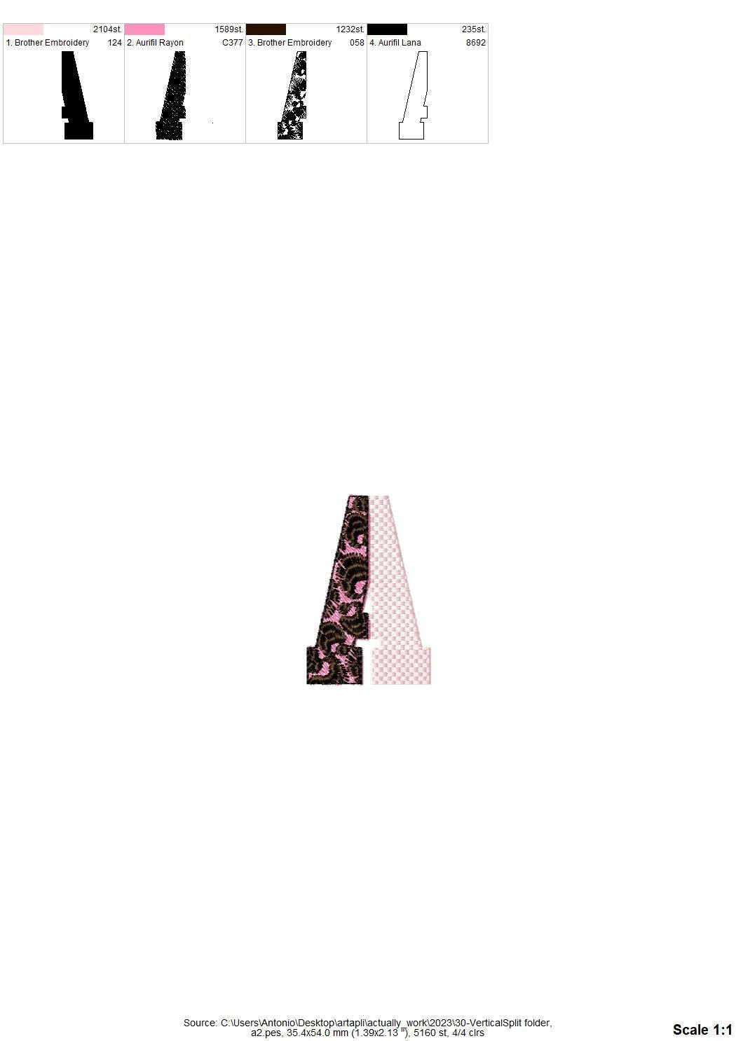 Vertical Split Font Leopard Spots and Waffle Fill Stitch Alphabet Monogram Machine Embroidery Designs Letters Numbers