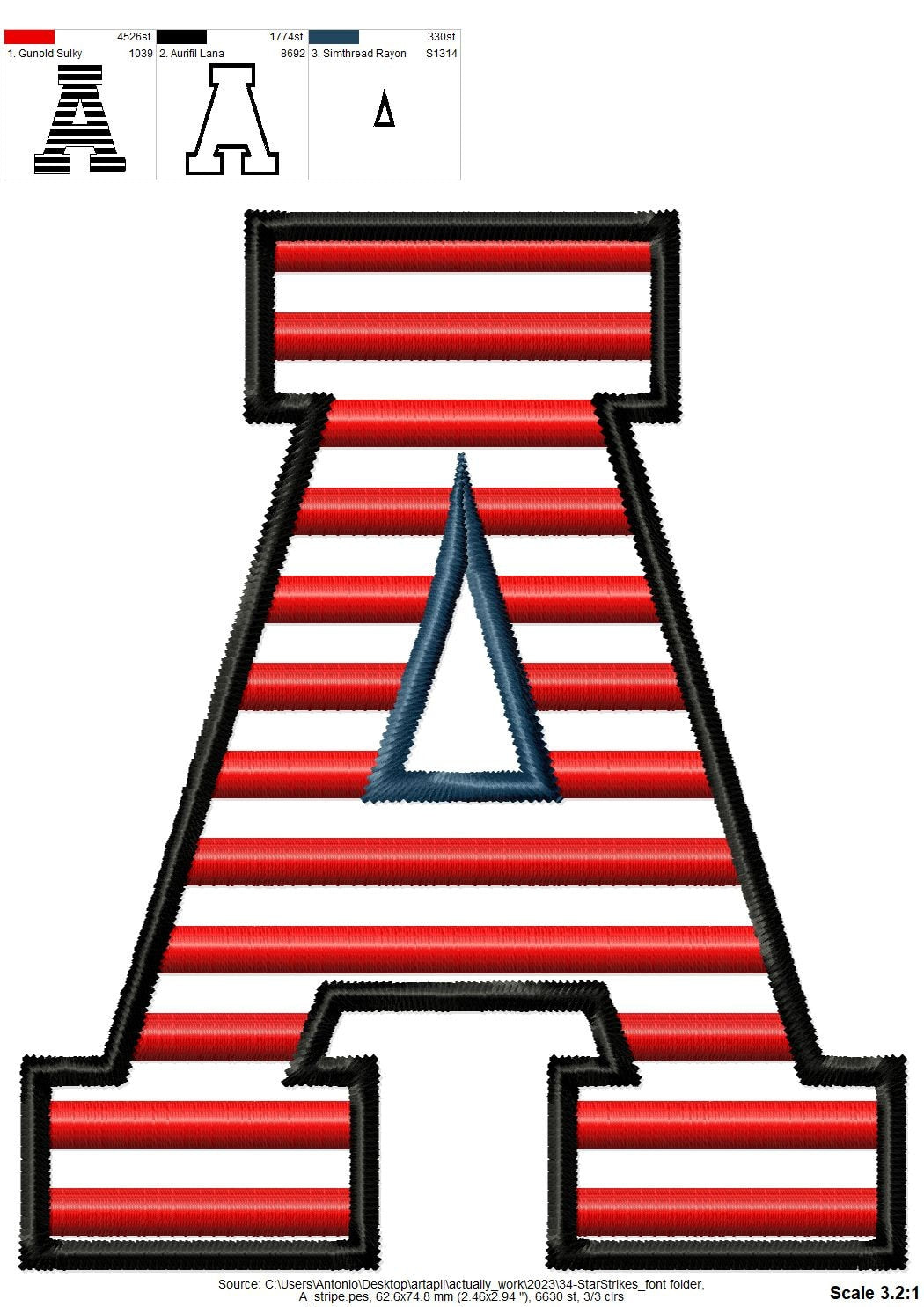 Patriotic Stars and Stripes Block Font – Holiday machine embroidery pattern by Artapli