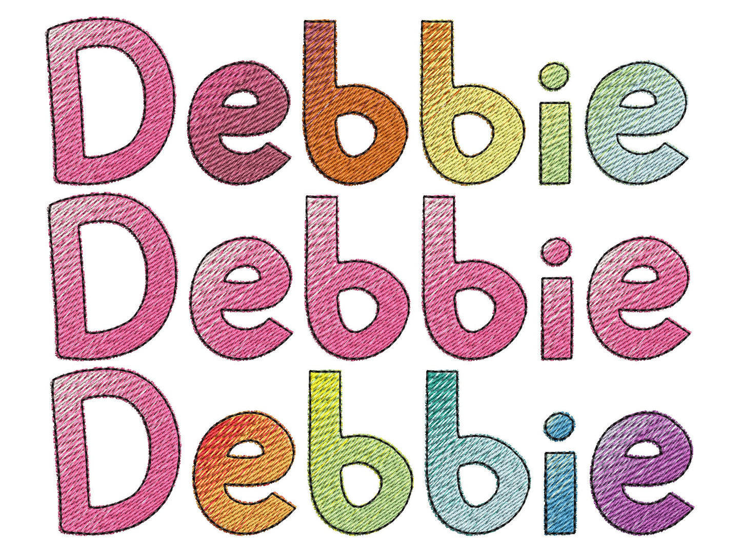 Rainbow font, BX included! Iridescent 2 Color Monogram FONT alphabet machine embroidery designs, gradient embroidery font