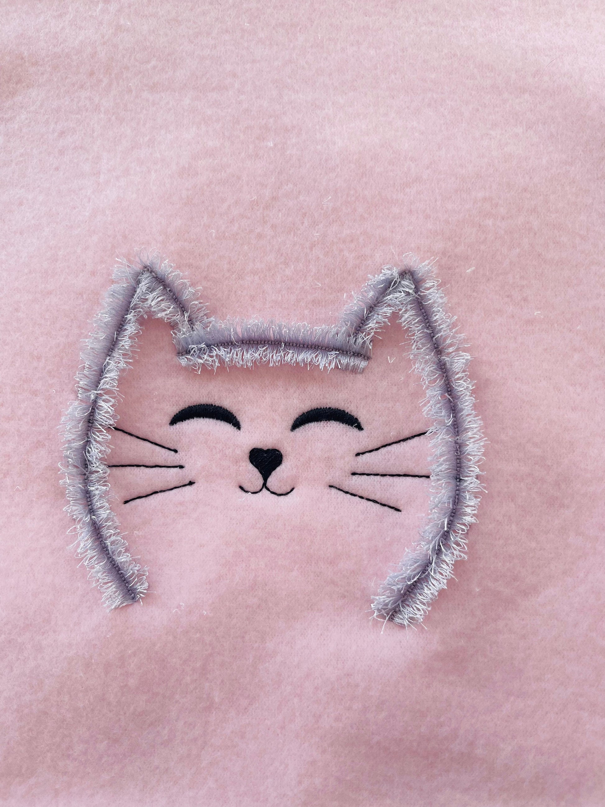 Peeking Fringe Kitten Fringed Cat Fur Machine Embroidery Designs Kitty Baby Kids Fringe Chenille Little Cat