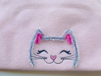 Peeking Fringe Kitty Fringed Cat Fur Machine Embroidery Designs Kitten Baby Kids Fringe Chenille Little Cat Pet