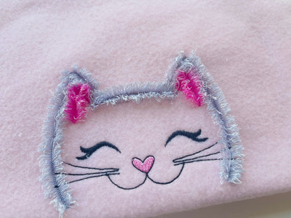 Peeking Fringe Kitty Fringed Cat Fur Machine Embroidery Designs Kitten Baby Kids Fringe Chenille Little Cat Pet