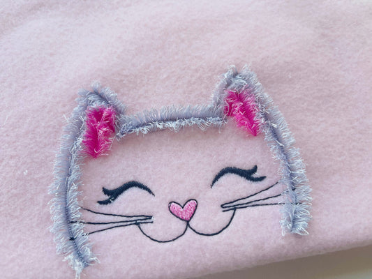 Peeking Fringe Kitty Fringed Cat Fur Machine Embroidery Designs Kitten Baby Kids Fringe Chenille Little Cat Pet