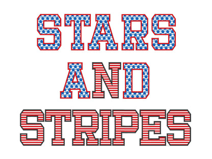 Patriotic Stars and Stripes Block Font 2 types machine – Instant Download | Artapli