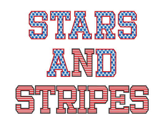 Patriotic Stars and Stripes Block Font 2 types machine – Instant Download | Artapli