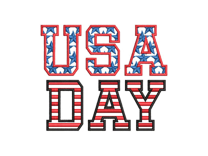 Patriotic Stars and Stripes Block Font 2 types – Embroidery 1.5" 1.8" 2.3" 3" 3.4" 4" | BX PES DST JEF | Artapli