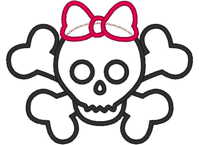 Simple Skull and Crossbones – Sizes 2" 3" 4" 5" 6" 7" Digital Embroidery File | Artapli