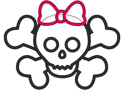 Simple Skull and Crossbones – Sizes 2" 3" 4" 5" 6" 7" Digital Embroidery File | Artapli