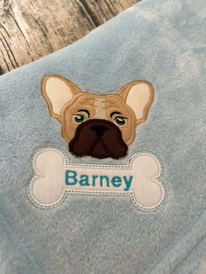 French bulldog face cute pet puppy dog applique machine embroidery designs