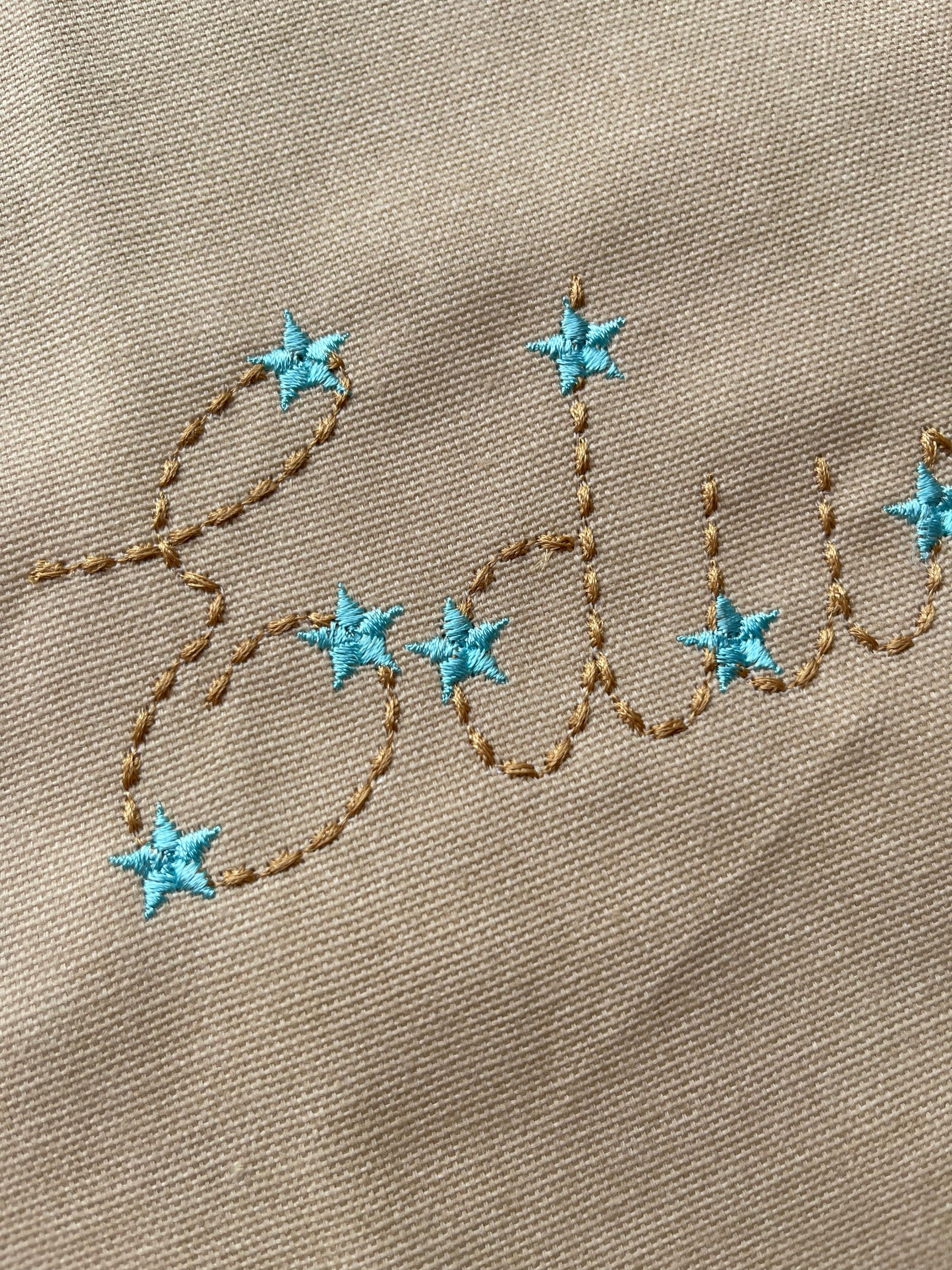 Hand Stitch Effect Starry Font – Embroidery 2" 2.4" 3" 3.8" 4.6" 4" | BX PES DST JEF | Artapli
