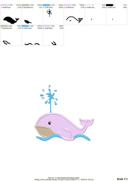Whale Baby Boy – Baby embroidery design by Artapli