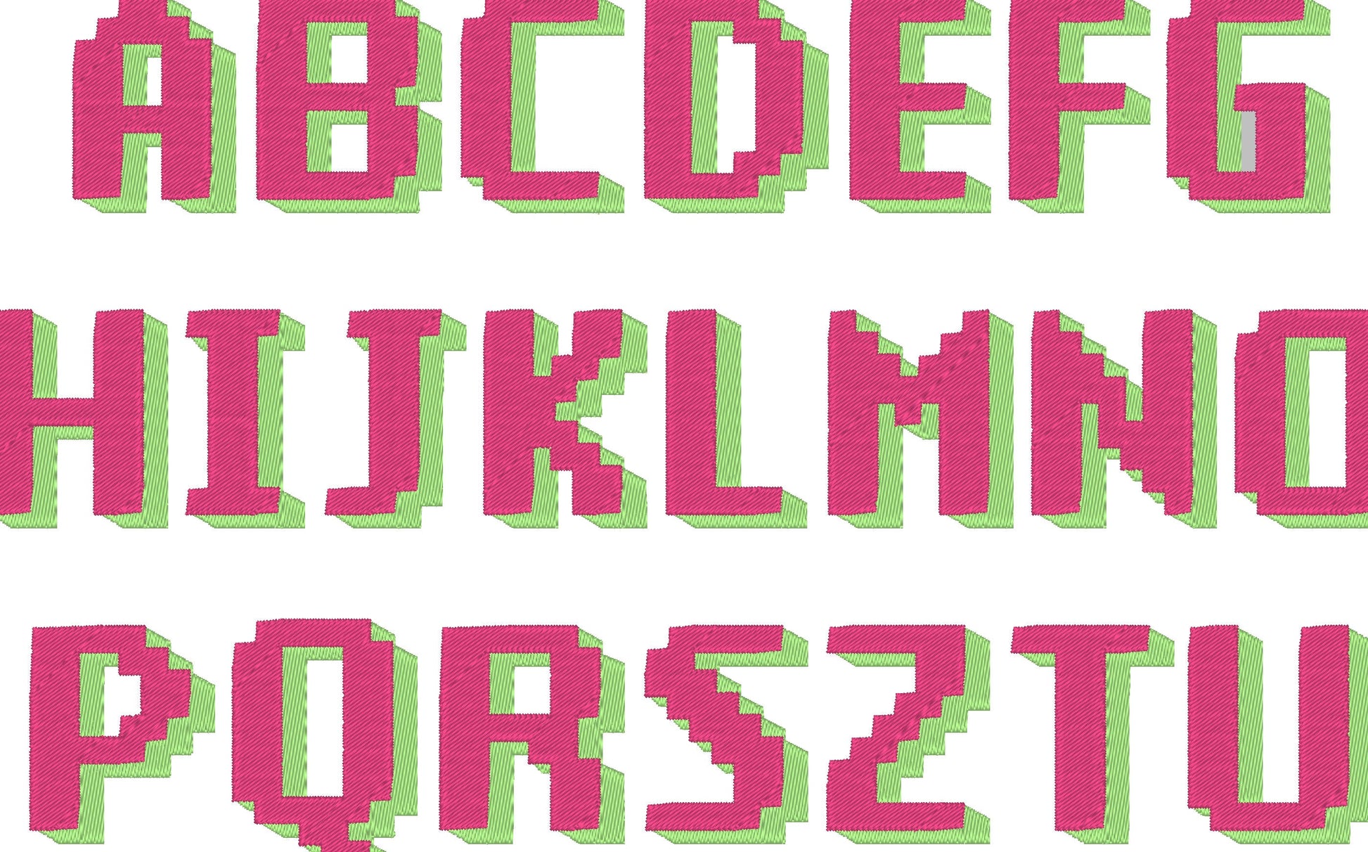Miner Bricks pixel Shadow Font 