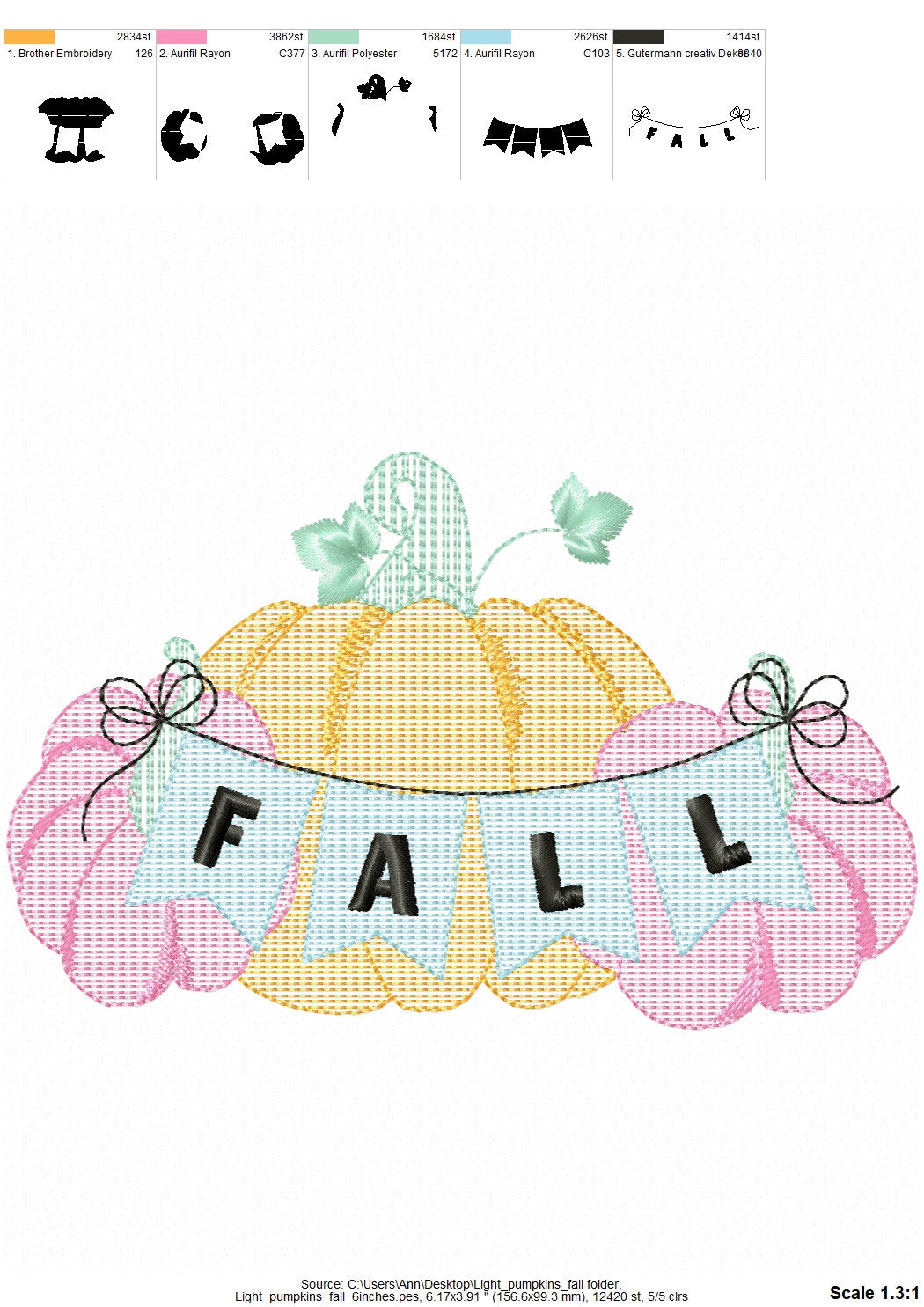 TriPumpkin Three Pumpkins Fall banner light stitch machine embroidery design Thanksgiving pumpkin trio in the row Sweet Home kitchen towel