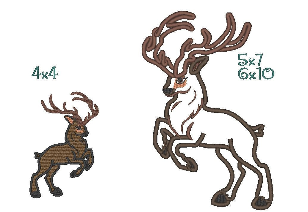 Realistic Rearing Buck Deer Applique - image 1