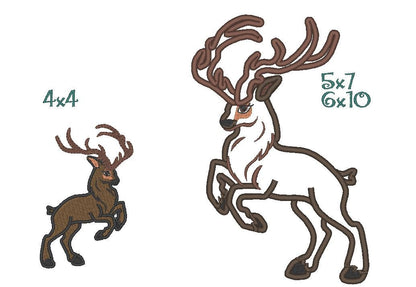 Realistic Rearing Buck Deer Applique - image 1