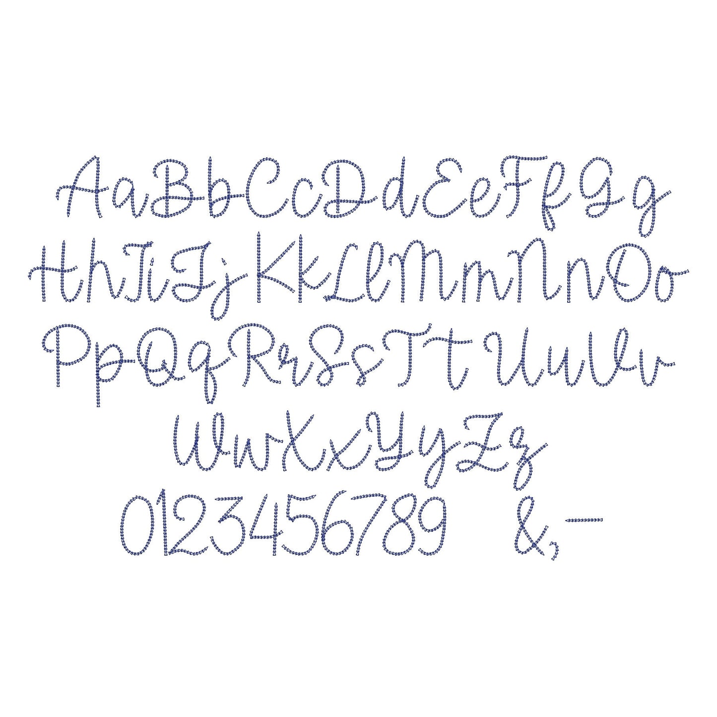 Quick light stitch Halmera Chain FONT machine embroidery designs assorted sizes alphabet letters playful kids link chain monogram BX