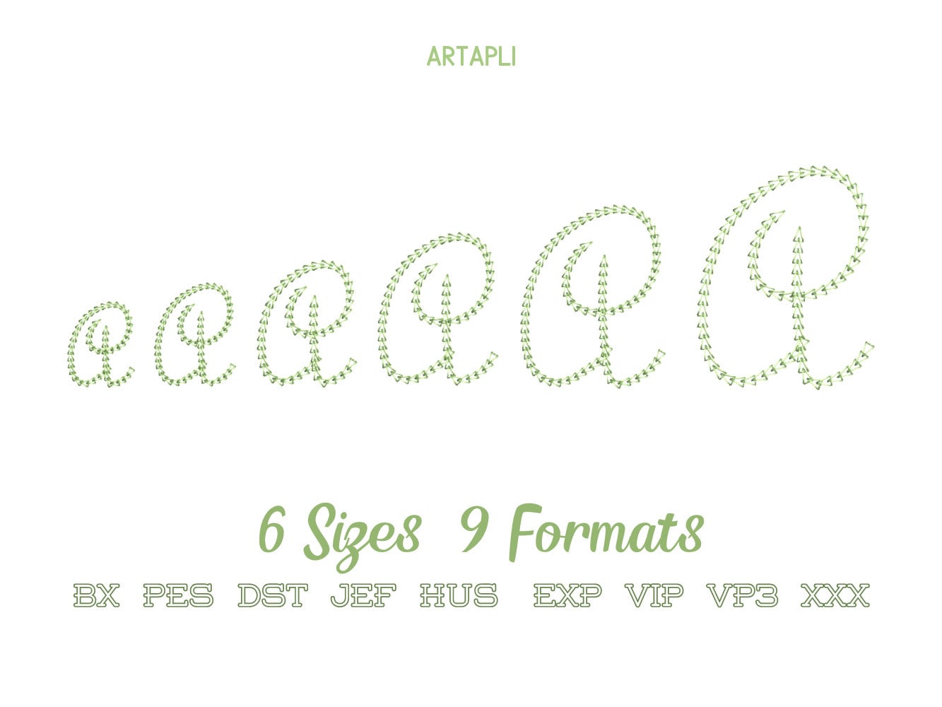light stitch Chain Font – Font embroidery design by Artapli