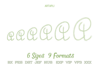 light stitch Chain Font – Font embroidery design by Artapli