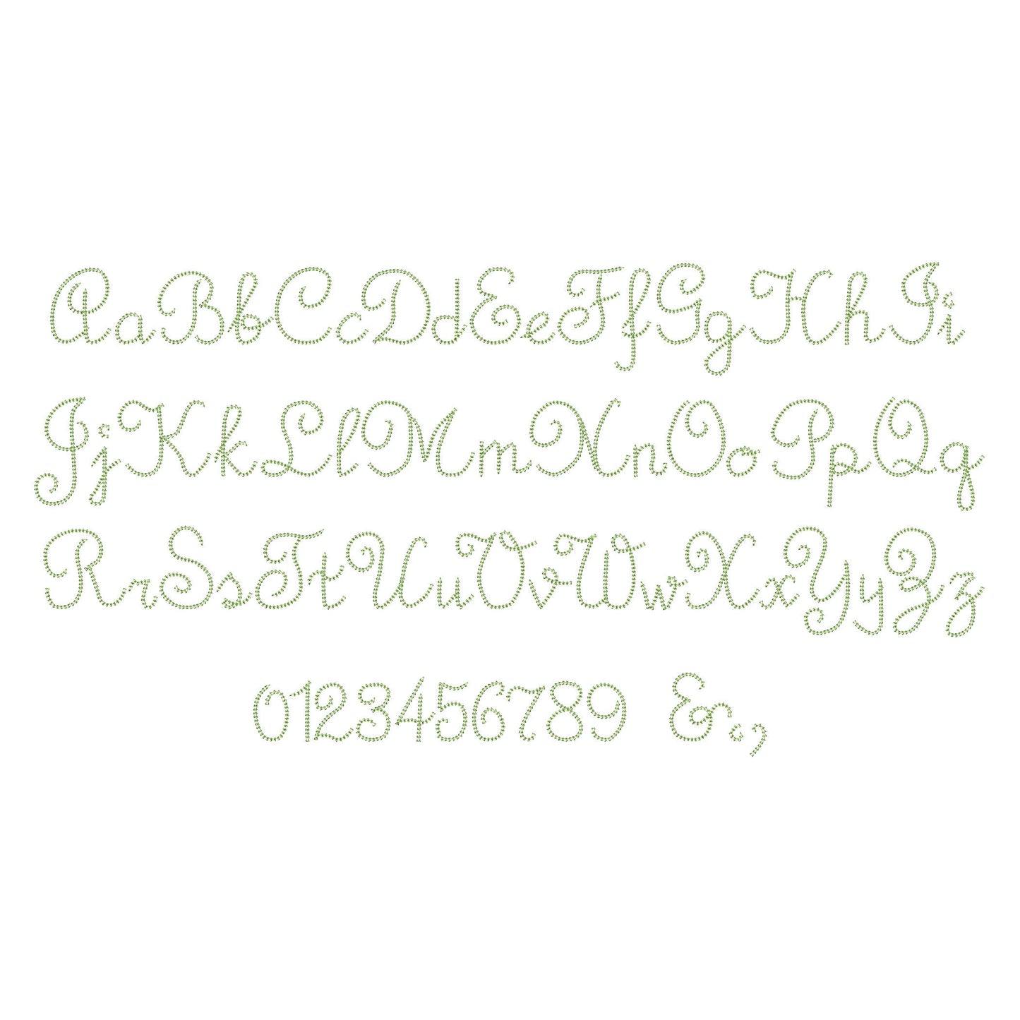 light stitch Chain Font – Alphabet machine embroidery design by Artapli