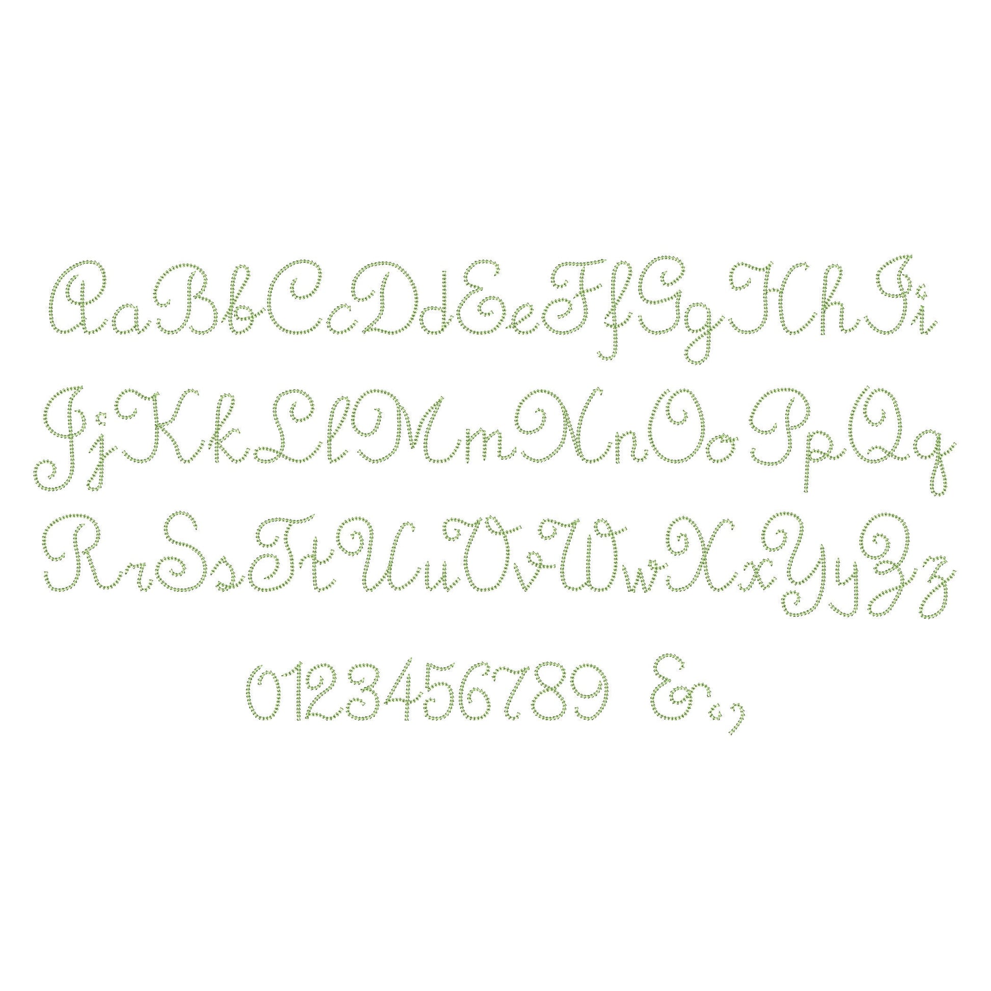 light stitch Chain Font – Alphabet machine embroidery design by Artapli