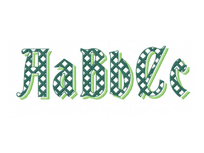 Christmas Shadow Font checkered alphabet letters and numbers light stitch machine embroidery designs monogram font with shadow BX included