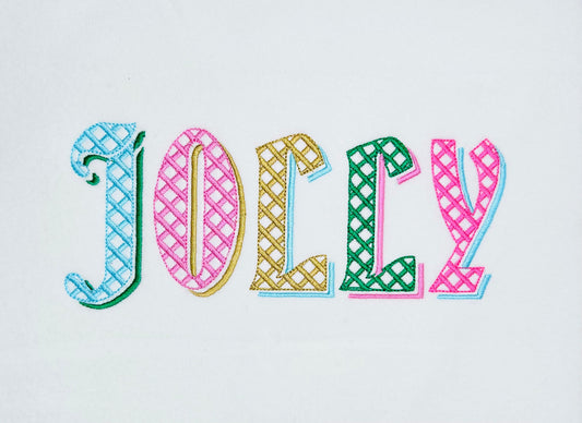 Christmas Shadow Font checkered alphabet letters and numbers light stitch machine embroidery designs monogram font with shadow BX included