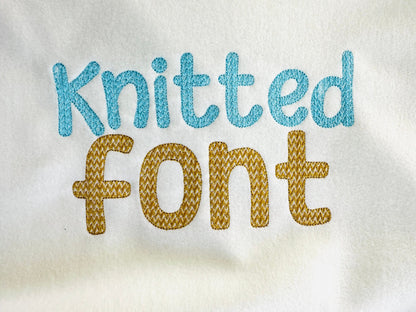 Knitted effect knit sweater stitch Font texture alphabet monogram machine embroidery designs kids shirt design