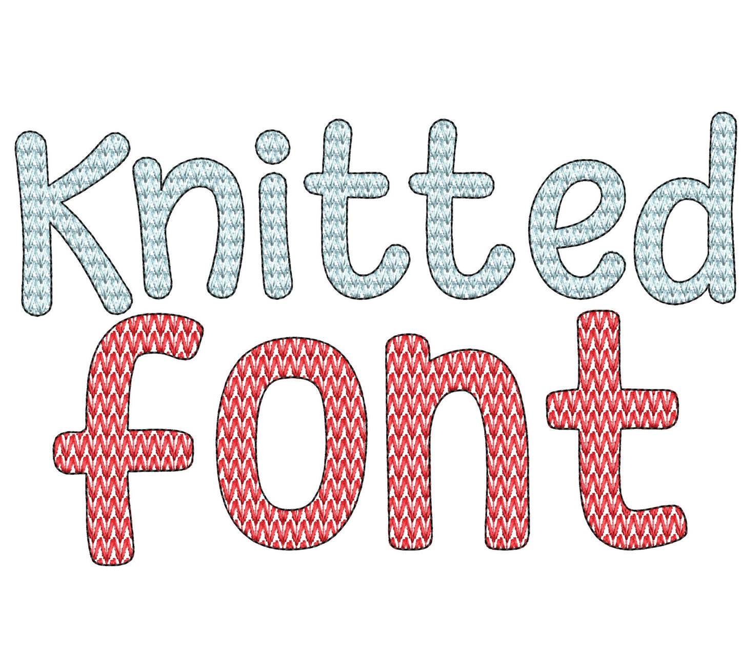 Knitted effect knit sweater stitch Font texture alphabet monogram machine embroidery designs kids shirt design