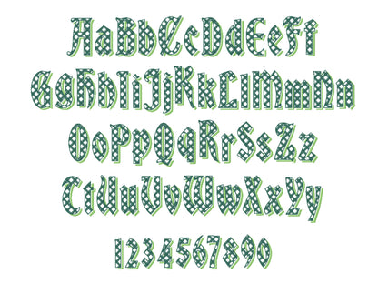Christmas Shadow Font checkered alphabet letters and numbers light stitch machine embroidery designs monogram font with shadow BX included