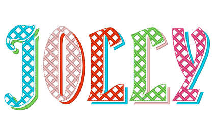 Christmas Shadow Font checkered alphabet letters and numbers light stitch machine embroidery designs monogram font with shadow BX included