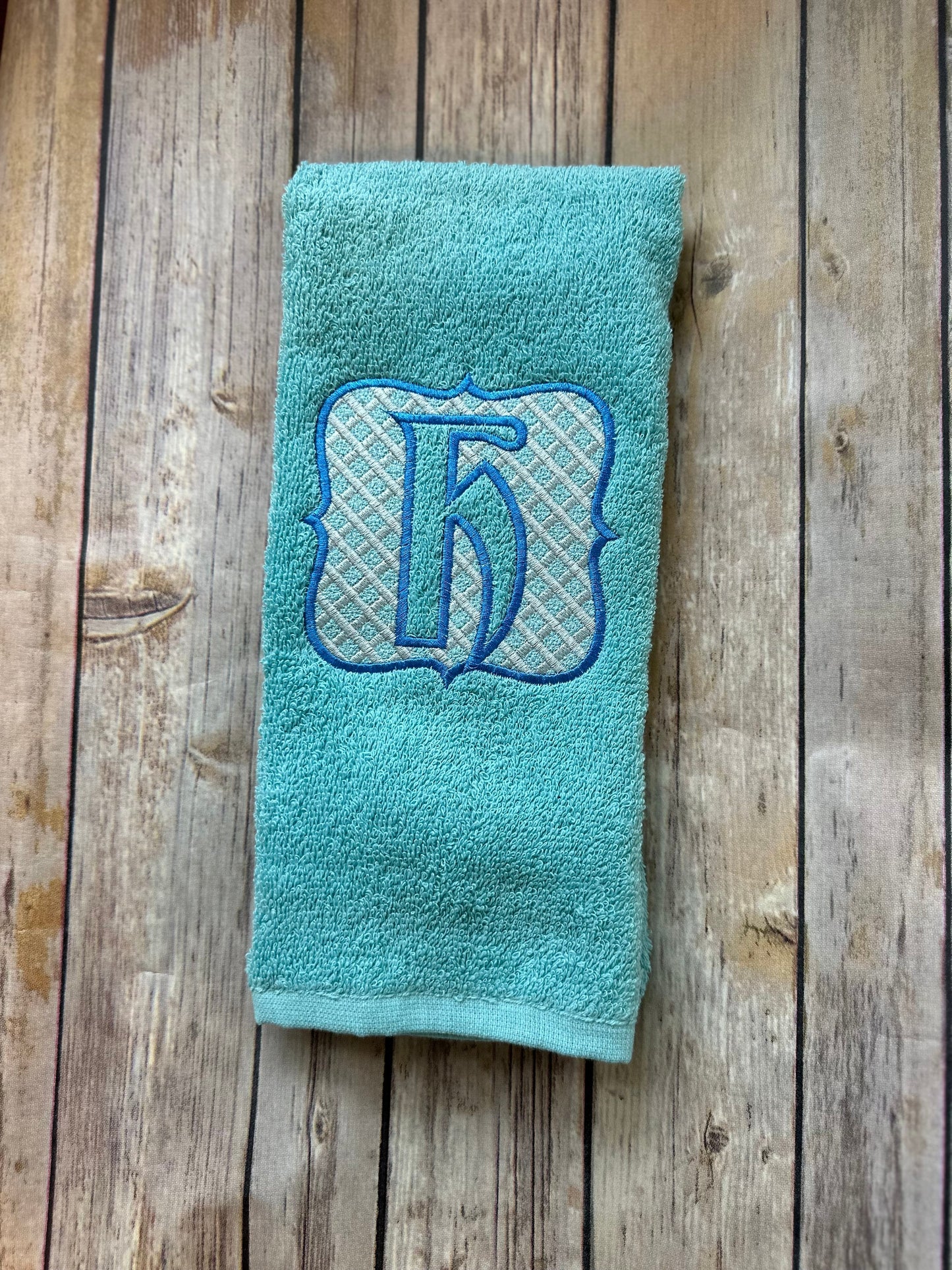 Embossed terry towel Monogram letters A-Z and gingham buffalo plaid Frame machine embroidery designs
