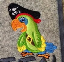 Pirate Parrot applique machine embroidery designs kids boys Bird Corsair Sea Wolf Sailor