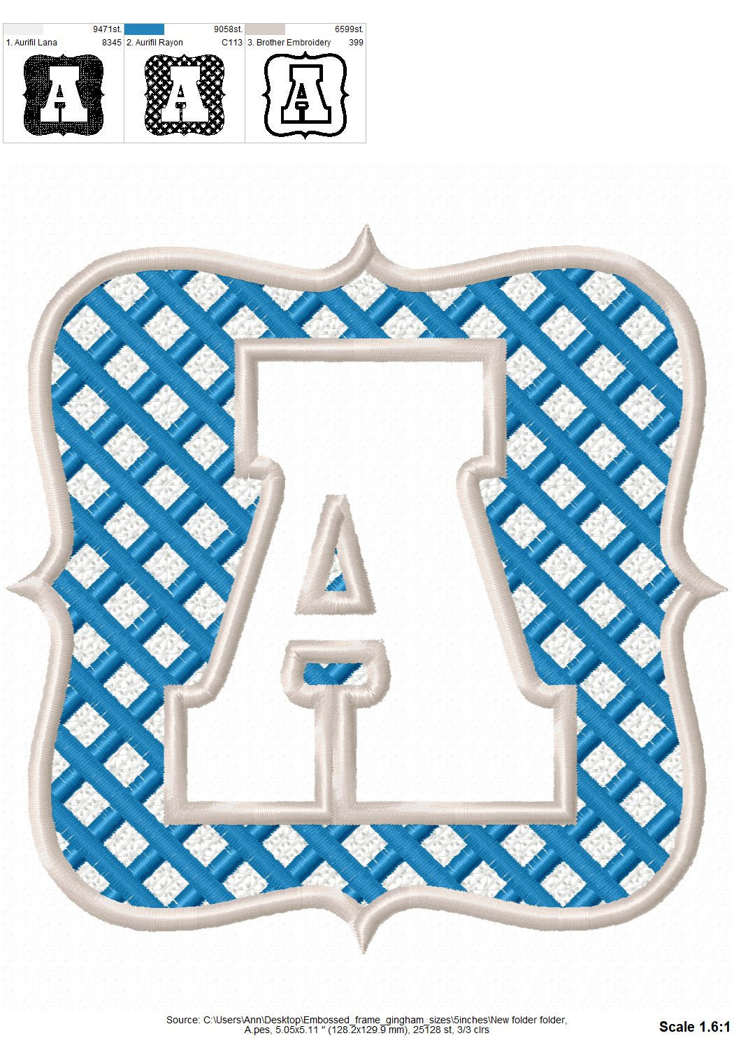 Embossed terry towel Bold Monogram letters A-Z in plaid checkered Frame machine embroidery designs for hoop 4x4, 5x7 wedding birthday gift