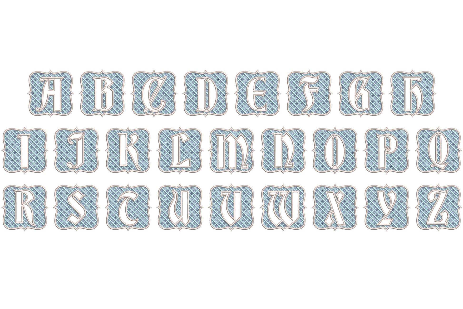 Embossed terry towel Monogram letters A-Z and gingham buffalo plaid Frame machine embroidery designs