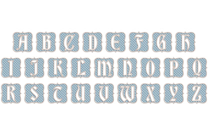 Embossed terry towel Monogram letters A-Z and gingham buffalo plaid Frame machine embroidery designs