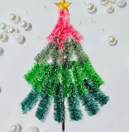Fringed Christmas Tree and Star Ornament Pine Tree Woodland Spruce Machine Embroidery Designs 4 up to 7 Inches Simple Fringe Fur Tree - Etsy