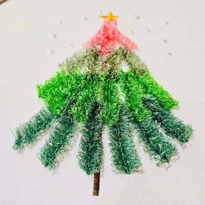 Fringed Christmas Tree and Star Ornament Pine Tree Woodland Spruce Machine Embroidery Designs 4 up to 7 Inches Simple Fringe Fur Tree - Etsy