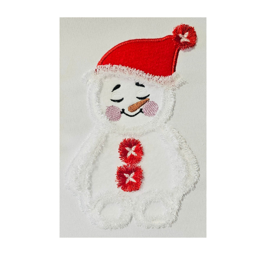 Cute Little Snowman Baby With Santa Hat Applique Machine Embroidery Designs Fringe Fringed Fluffy Chenille Christmas Fur Design for Kids - Etsy