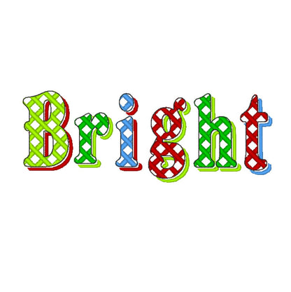 Christmas Shadow Font checkered alphabet letters and numbers light stitch machine embroidery designs monogram font with shadow BX included