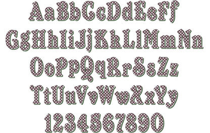Christmas Shadow Font checkered alphabet letters and numbers light stitch machine embroidery designs monogram font with shadow BX included